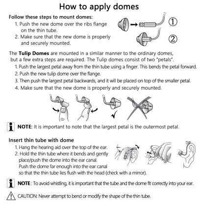 Hearing Aid Tulip Domes for Resound Sure Fit Standard Receiver Replacement Semi Open Earbuds(10pcs)