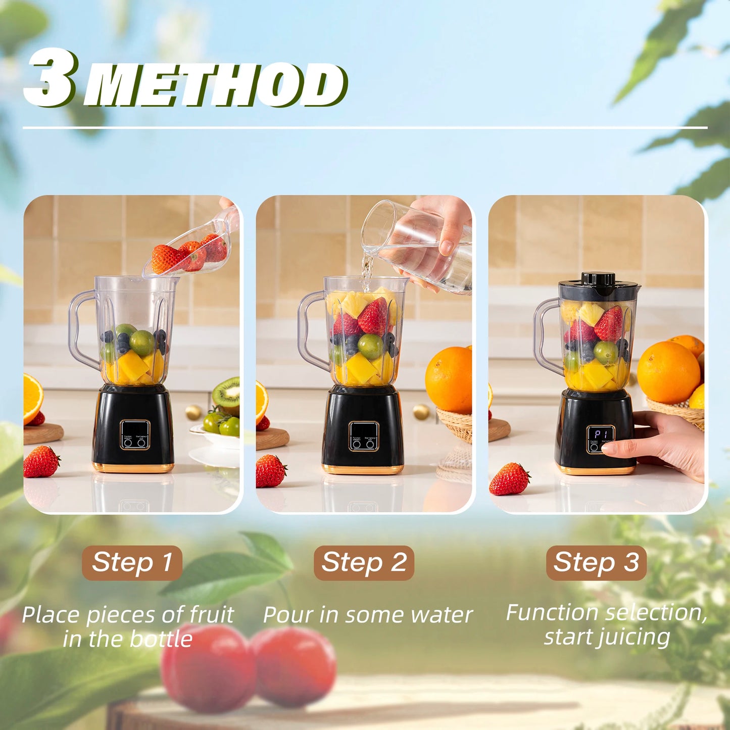Small Household Fruit Juicer, Used for Making Smoothies and Milkshakes, Providing Instant Nutrition