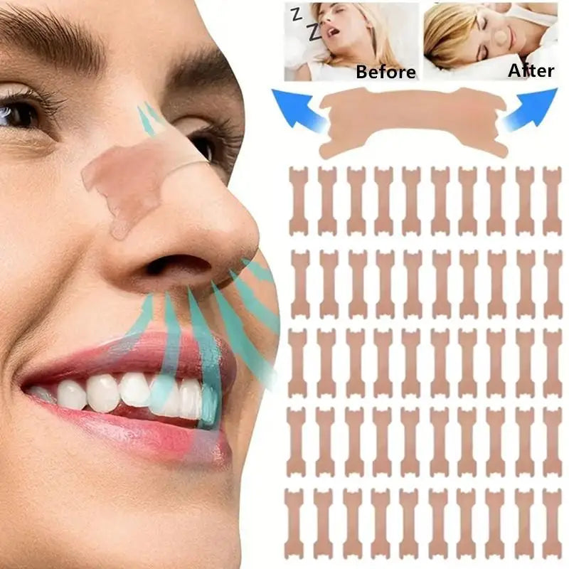 Anti Snore Sleep Aid Nasal Strips 100/200pcs Gentle Adhesive Nose Patches for Adults Improve Night Breathing
