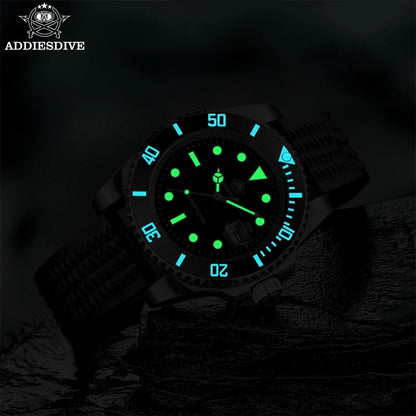 ADDIESDIVE MY-H3-2 Men's Dive Quartz Watch 41mm Fashion Stainless Steel Wristwatch 200M Calendar Display Luminous Watches ForMen