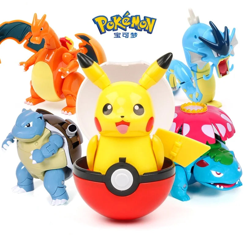 Figure Pokemon ball Toy deformed Pikachu Charizard Venusaur Blastoise Gyarados tomy Action Figurine pokeball poke children gift