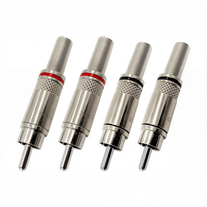 4/8PCS Male RCA Plug Weld RCA Connector for AV Audio Video Connector Plug Red Black