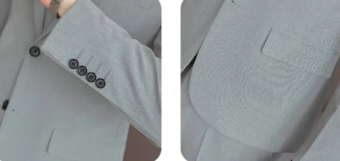 High-End Men's Wedding Suit 3-Piece Set Handsome Banquet Smart Casual Fashionable Three-Quarter Length Vest Trousers Four Season