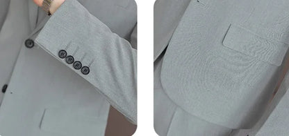 High-End Men's Wedding Suit 3-Piece Set Handsome Banquet Smart Casual Fashionable Three-Quarter Length Vest Trousers Four Season