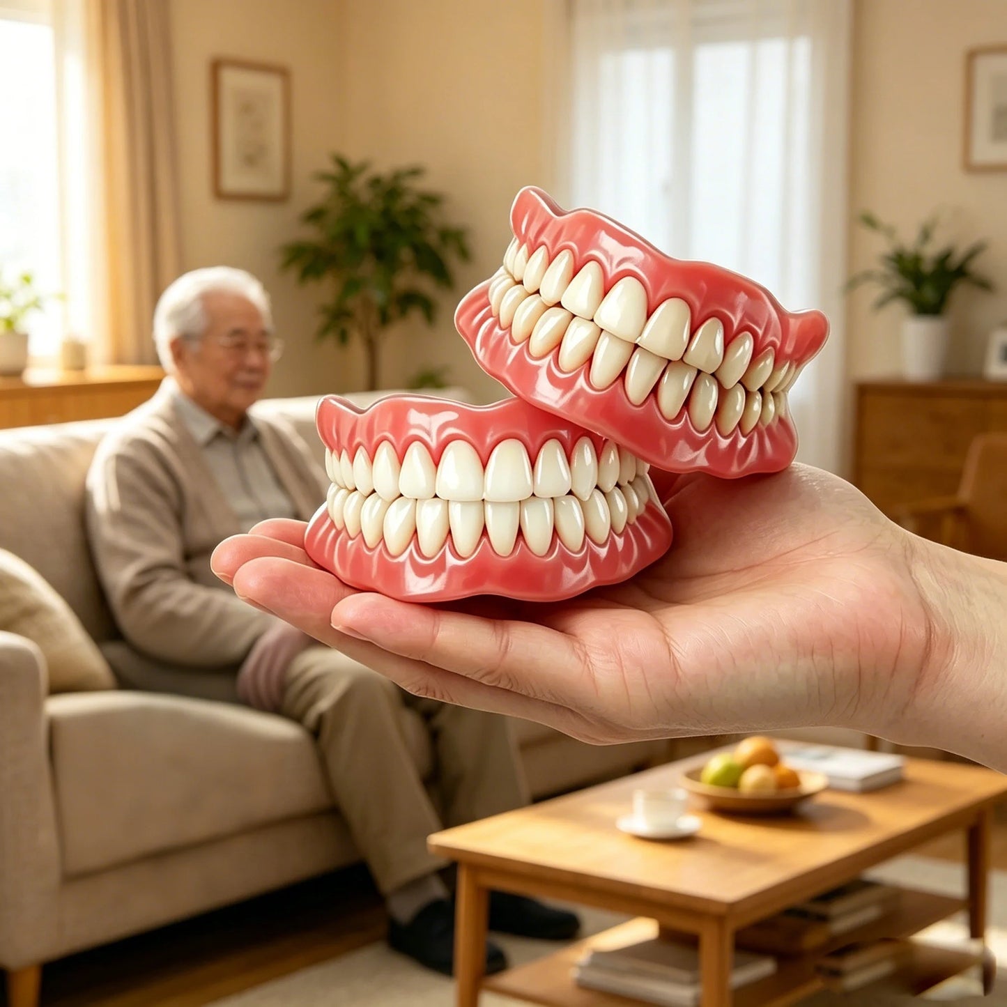 Premium Adjustable Denture Grooming Kit, Easy Daily Teeth Maintenance for Healthy, Beautiful Relaxed Smiles