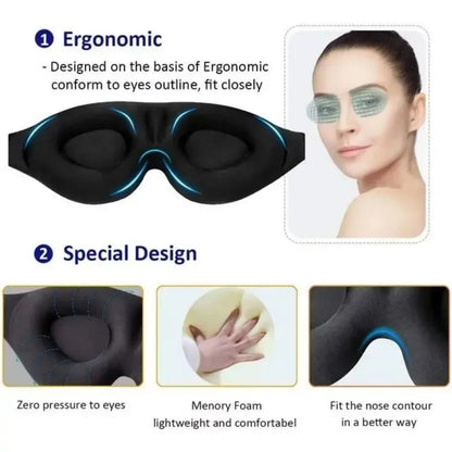 3D Sleeping Eye Mask Travel Rest Aid Eye Cover Patch Paded Soft Sleeping Mask Blindfold Eye Relax Massager