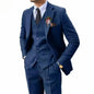 Men's Wedding Tuxedo in Brown Tweed 3-Piece Fishbone Smoking Suit with Notched Lapel Business Tweed Aesthetic Tailored Fit
