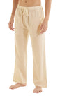 Men's Casual Linen Cotton Yoga Pants Breathable Loose Sweatpants Beach Trousers Lounge Pants Elastic Waist Fitness Pants