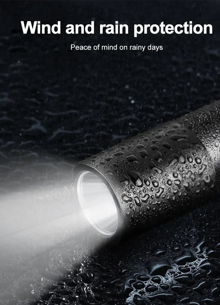 Mini Flashlight USB Rechargeable Aluminum Alloy Flashlight Super Bright LED Bead Adjustable Focus Long-range Portable Flashlight