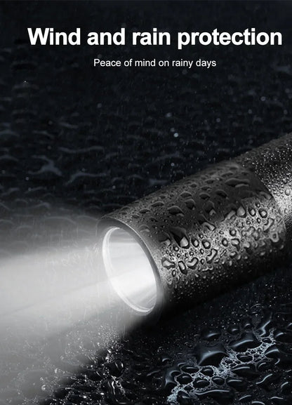 Mini Flashlight USB Rechargeable Aluminum Alloy Flashlight Super Bright LED Bead Adjustable Focus Long-range Portable Flashlight