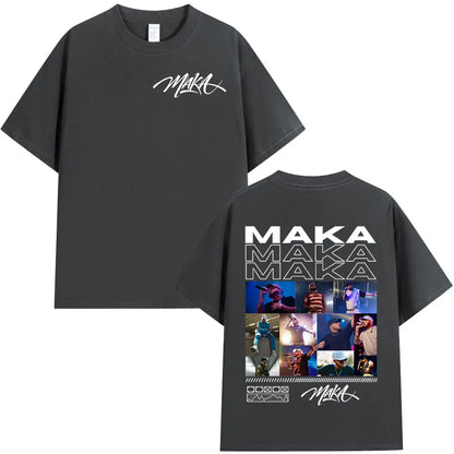 Rapper Maka 2025 Tour Graphic T Shirts Men Fashion Vintage T-shirt Casual Cotton Short Sleeve T Shirt Short Sleeve Streetwear
