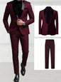 2-Piece Men's Shawl Collar Suit Set, Elegant Groom Wedding Outfit, Suitable for Wedding, Prom & Banquet