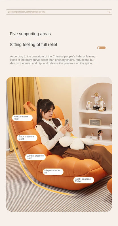 Modern Lazy Sofa Single Sofa Chair Convertible Leisure Bed Small House Living Room Balcony Comfortable Couch Seat Adult Chair