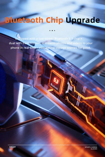 Smart POV Camera Glasses 8MP HD 4K60FPS POV Video Anti-Shake Open-Ear Audio Voice Assistant Running Cycling Sunglasses Men Women