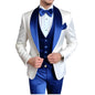 Formal 3 Piece Men's Suits Elegant Full Set Single Breasted Shawl Lapel Blazer Party Outwear Homme Costume（Jacket+Pants+Vest)
