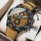 POEDAGAR Vintage Couple Wristwatch Quartz Leather Men's Watches Date Chronograph Waterproof Luminous Man Watch Gift For Husband
