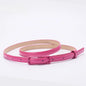 Children Candy Color Belts 1.2cm Super-thin PU Belts Simple Solid Color Lightweight Belts Summer Apparel Accessories