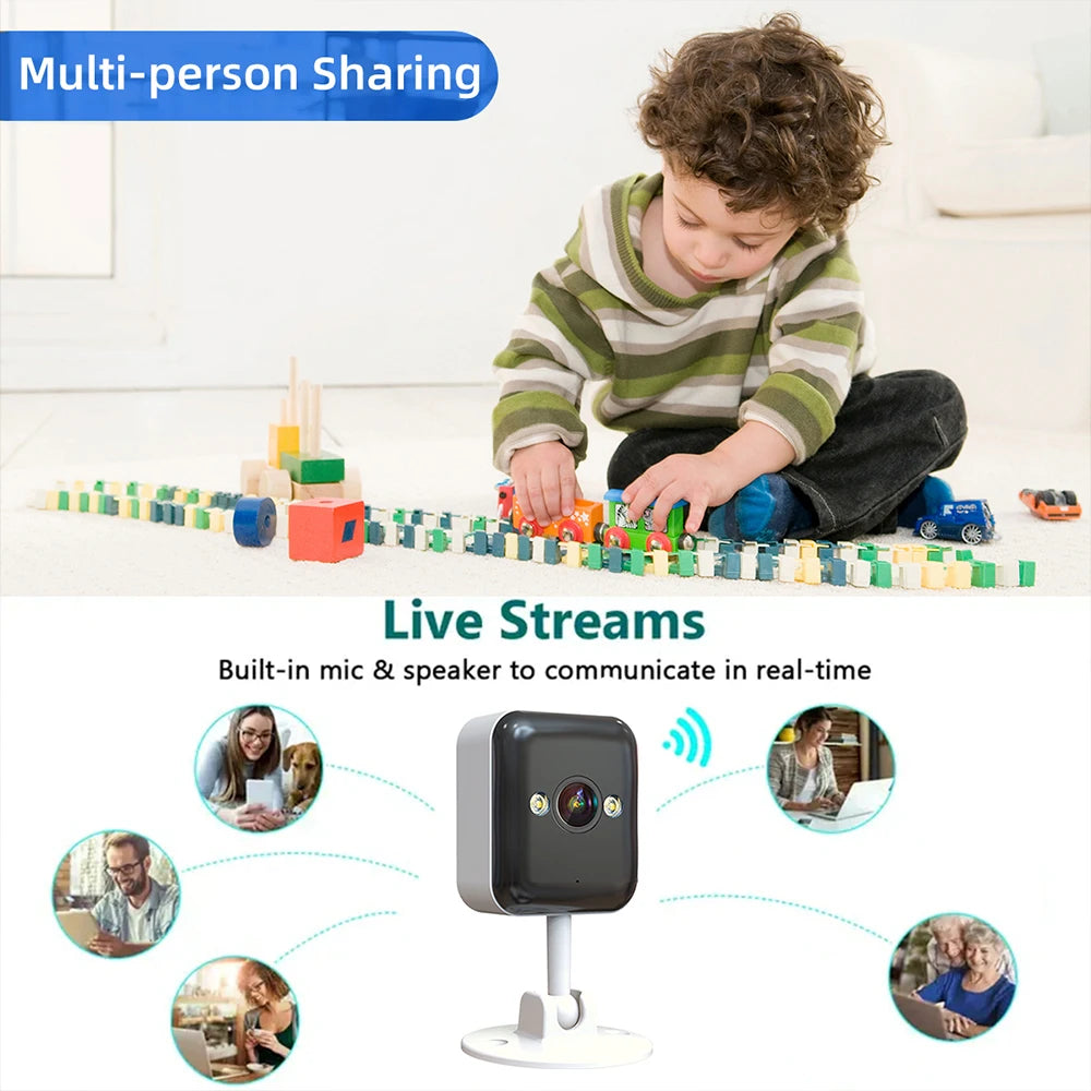 Jooan 2K Mini Security Camera IP Camera Wifi Outdoor CCTV Surveillance Camera 5x Digital Zoom Color Night Home Baby Monitor