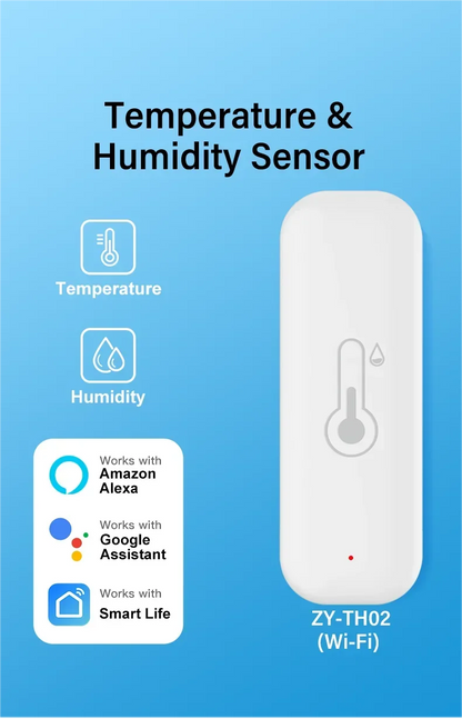 Tuya WiFi Temperature and Humidity Smart Home Thermometer Hygrometer APP Remote Alarm Work with Alexa Google Home