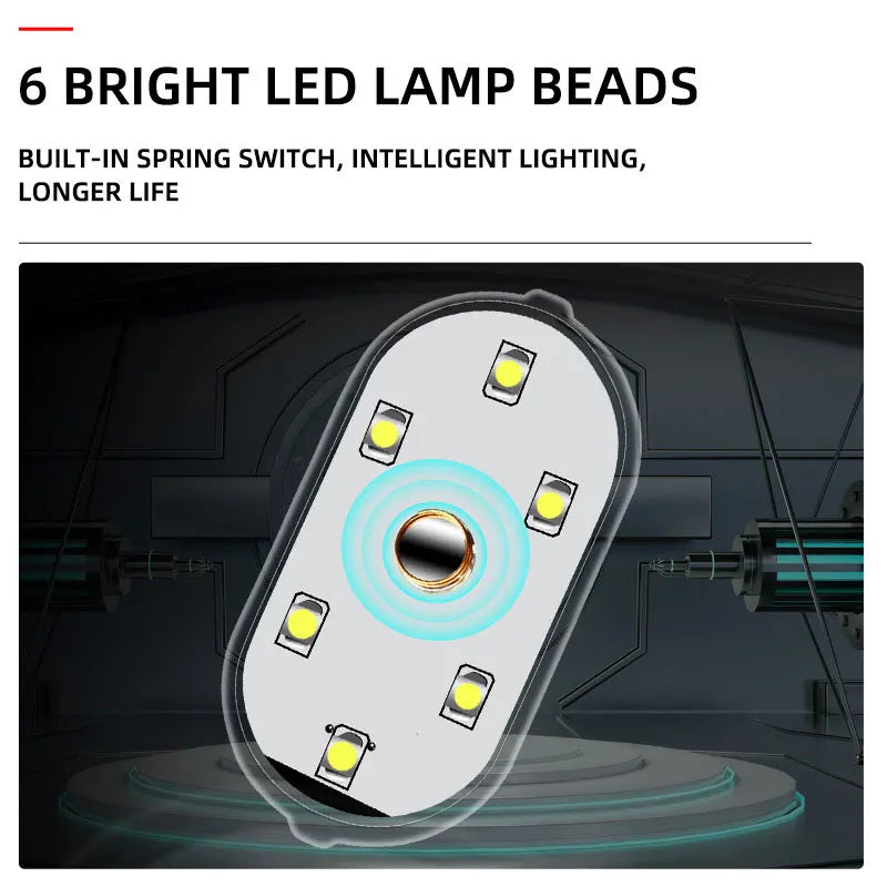Car Interior Dome Light Finger Touch Sensor Mini LED Reading Lamp Car Roof Magnets USB Charging Atmosphere Lamp