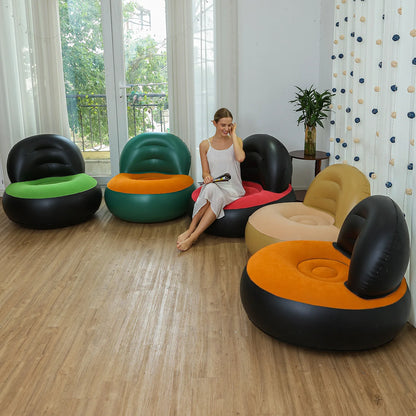 Inflatable Sofa PVC L Shaped Air Couch for Camping Outdoor Home Living Room Black and Green|Home & Garden | Furniture