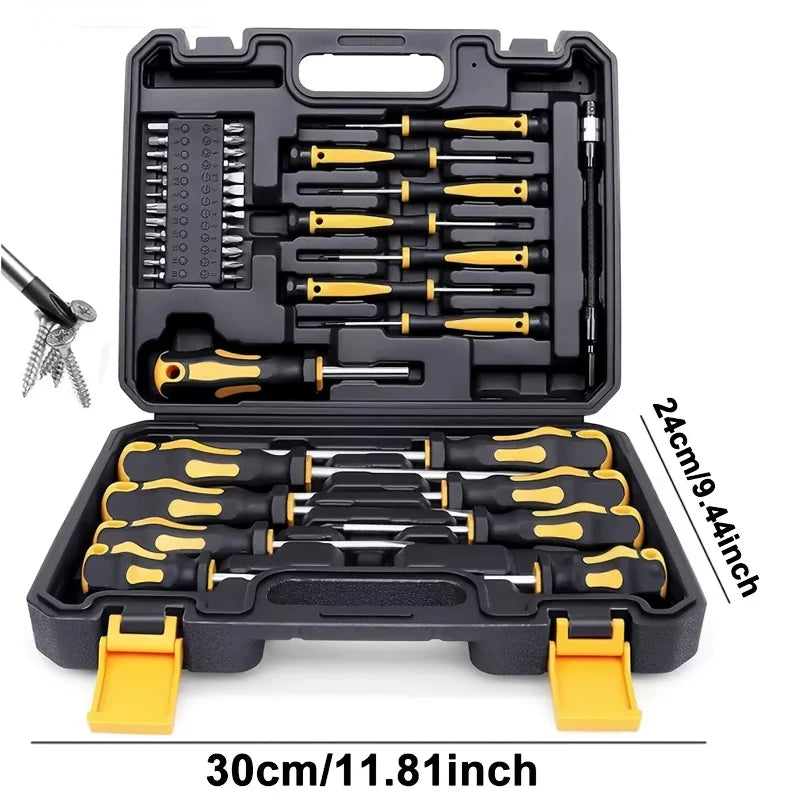 43-częściowy zestaw wkrętaków magnetycznych, namagnesowanie/rozmagnesowanie, bity, ergonomiczna rękojeść i magnetyczna podstawa do samochodów/elektroniki, precyzyjny zestaw dla mężczyzn