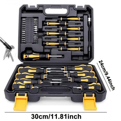 43-częściowy zestaw wkrętaków magnetycznych, namagnesowanie/rozmagnesowanie, bity, ergonomiczna rękojeść i magnetyczna podstawa do samochodów/elektroniki, precyzyjny zestaw dla mężczyzn