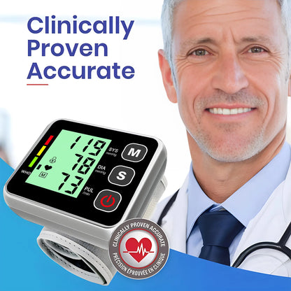 Blood Pressure Monitor Heart Beat Rate Pulse Meter Digital Tensiometro Health Medical BP Sphygmomanometer Wrist Cuff Digital