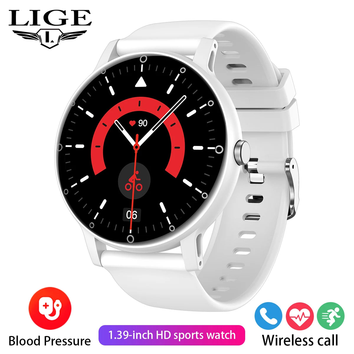 LIGE 2026 Zewnętrzny Smartwatch Męski 2.01" Ekran IP68 Wodoodporne Zegarki Wytrzymały Wojskowy Bluetooth Połączenia Smartwatch dla Androida i iOS