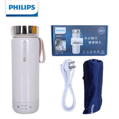 Philips GoZero Electric Heating Cup AWP2799 4-Speed Temperature Settings 12H Thermos Fast Boil Ideal for Travel Office Home