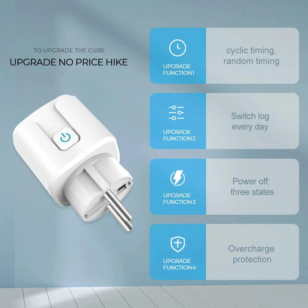 WiFi Zigbee Energy Monitoring Smart Plug EU 16A/20A Remote Timer Socket for Kitchen Home Appliance Works with Tuya Alexa Google