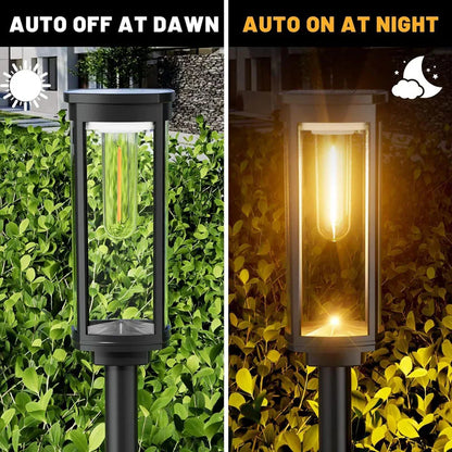 2/4/6Pcs Retro Solar Pathway Warm Lights Outdoor Waterproof Garden Incandescent Bulb for Walkway Yard Backyard Landscape Decor