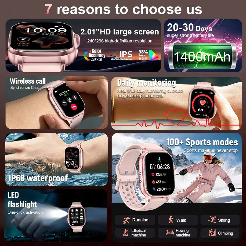 2026 New Amazfit Bip 6 Smartwatch Women Sports IP68 Waterproof Built-in 24H Heart Rate Bluetooth Call Ladies Fashion Smartwatch