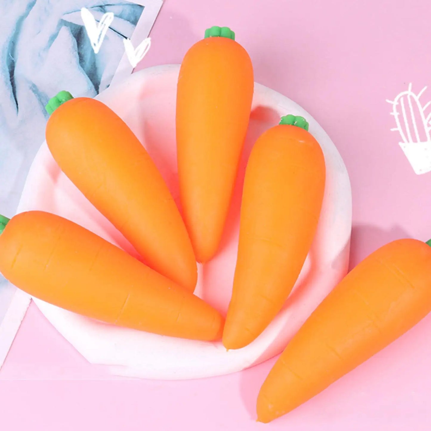 Carrot Vegetable Stress Toy Sensory Toys Squishy Stress Reliefing Pinch Toy Fidget Decompression Sensory Toy for  Adult Gift