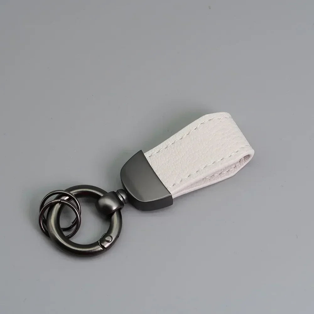 Short Lovely Leather Keychain Vintage Personalized Keyring Custom Logo Name Car Key Holder Chain Laser Engrave Women Charm Gift
