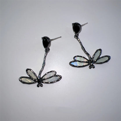 Y2k Black Dragonfly Choker Necklace for Women Gothic Party Jewelry Accessories