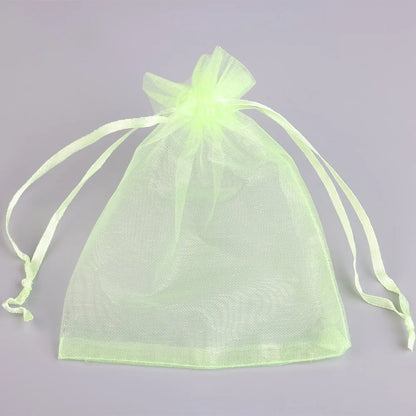 50/100pcs Colorful Organza Gift Bag 5x7 7x9 9x12 10x15 13x18cm Party Wedding Favors Candy Jewelry Packaging Drawstring pouches