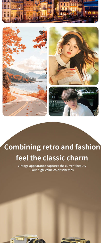 4K Retro Digital Camera 64MP Ultra Clear Pixels 16X Zoom 20 HD Screen Portable CCD Vintage Camera For Beginners And Students