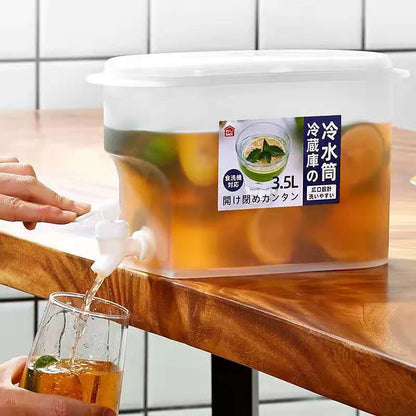 Water Kettle With Faucet Beverage Dispenser Cold Juice Lemonade Drinks Bucket Liquid Storage Tank Outdoor Fridge Organizers
