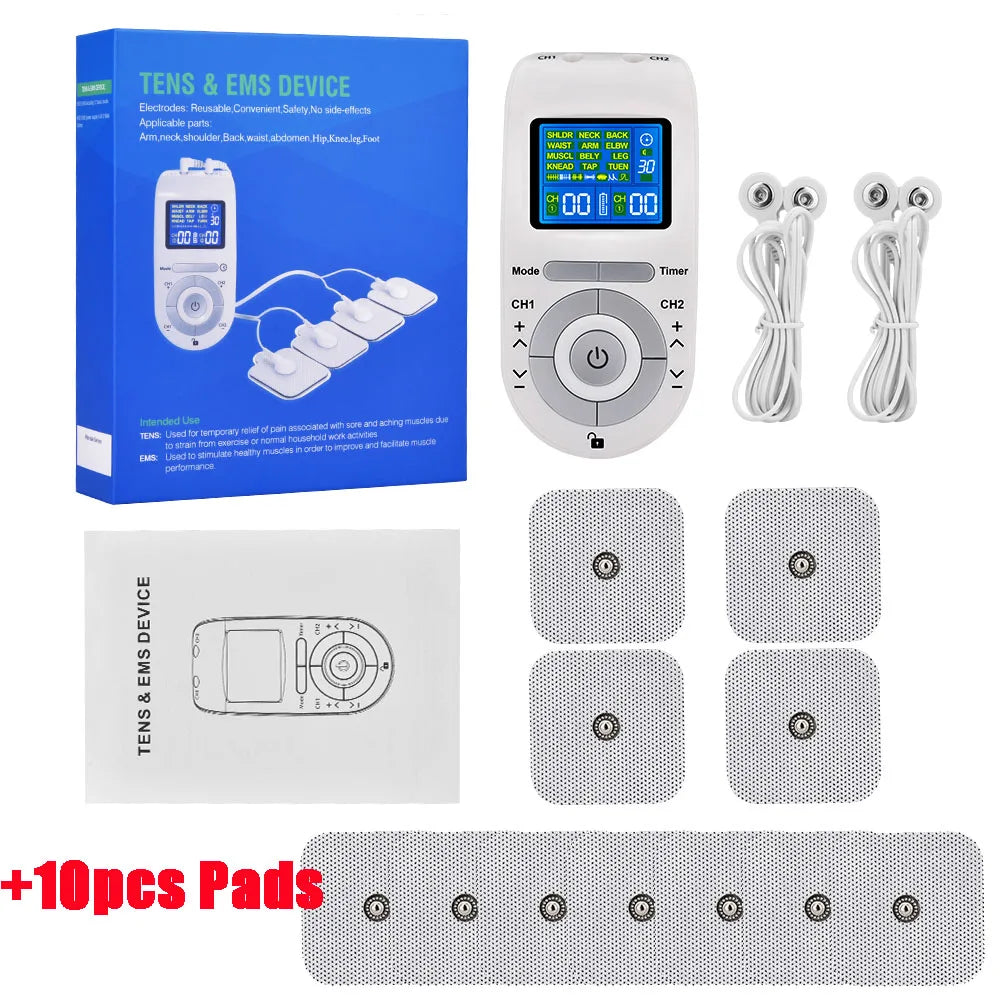 12-Mode TENS Pulse Physiotherapy Machine Full Body Back Massager 40-level Muscle Electrostimulator Relaxation Treatment Health