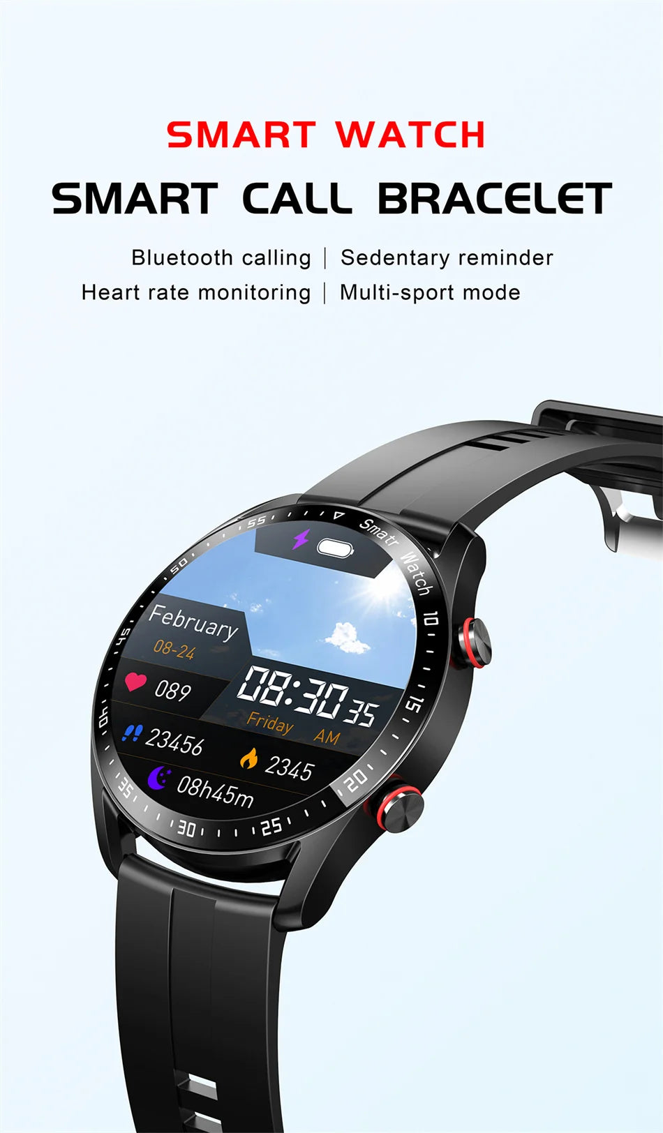 2026 NEW 1.5 inch Smart Watch Men Bluetooth Call Heart Rate ECG Health Fitness Sports Watch Waterproof Business Man Smartwatch