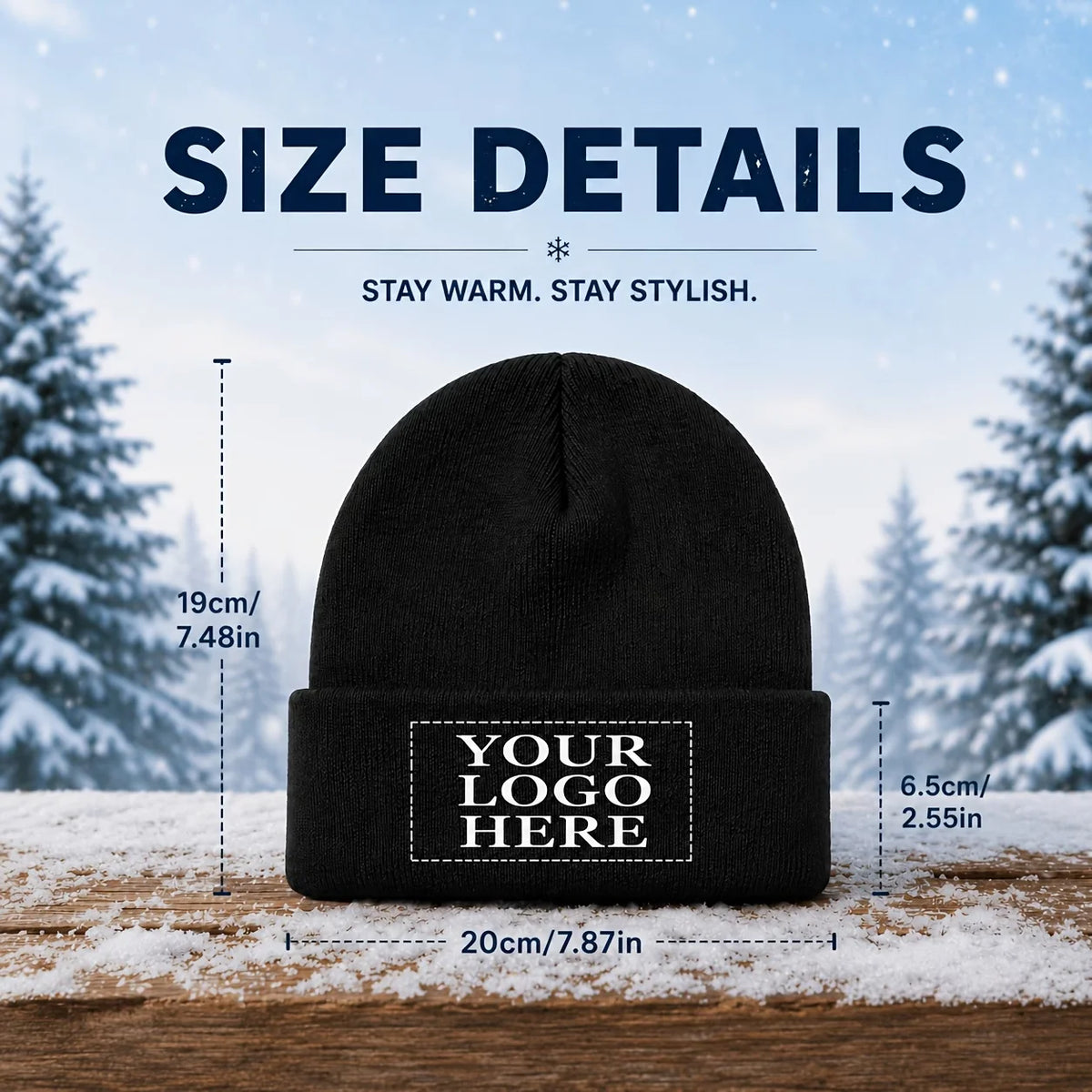 50 custom knit hats, can print personal or team logos, perfect for teams, companies, events, and group gifts