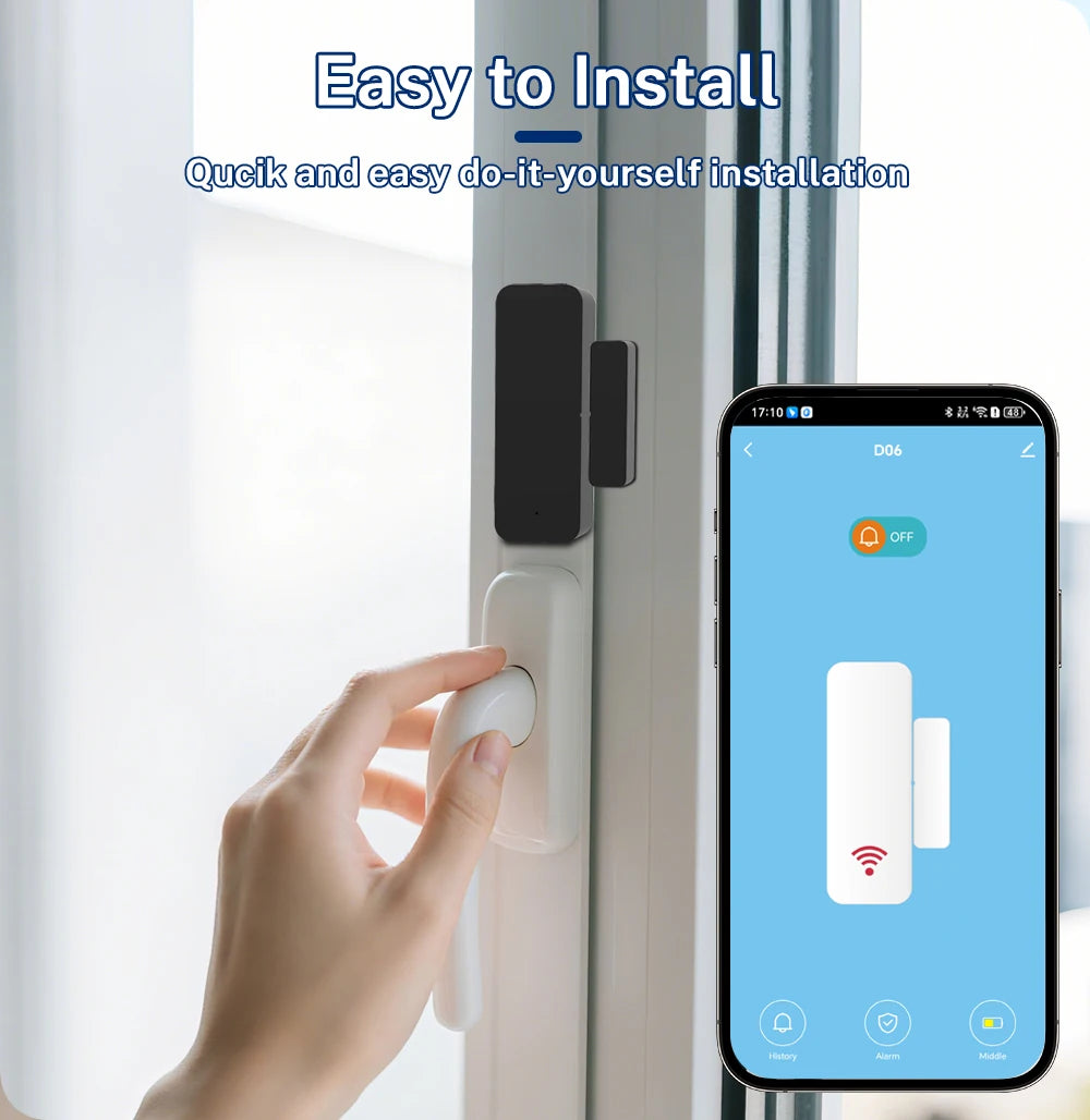 Tuya Zigbee WiFi Door Window Sensor Magnetic Security Smart Life Alexa Google Home Yandex