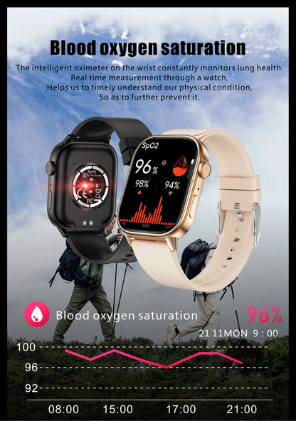 2026 New Women Fashion Sports Smart watch 2.01-inch Screen IP68K Swim GPS Positioning Bluetooth Call Health Heart Rate Bracelets