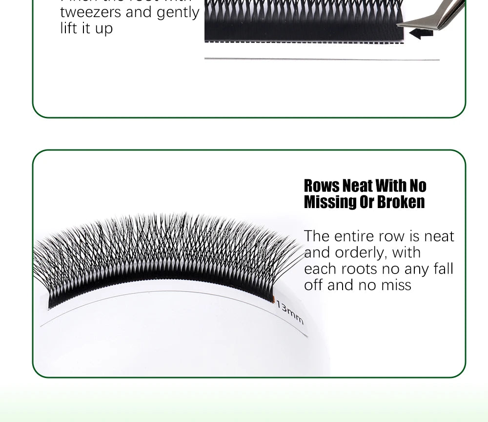 FADVAN 3D/4D/5D W Shaped Double Tips Eyelashes Extensions Natural Softlight Volume Fanning Lashes 0.07 Curl C D Black Eyelashes