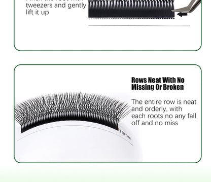FADVAN 3D/4D/5D W Shaped Double Tips Eyelashes Extensions Natural Softlight Volume Fanning Lashes 0.07 Curl C D Black Eyelashes