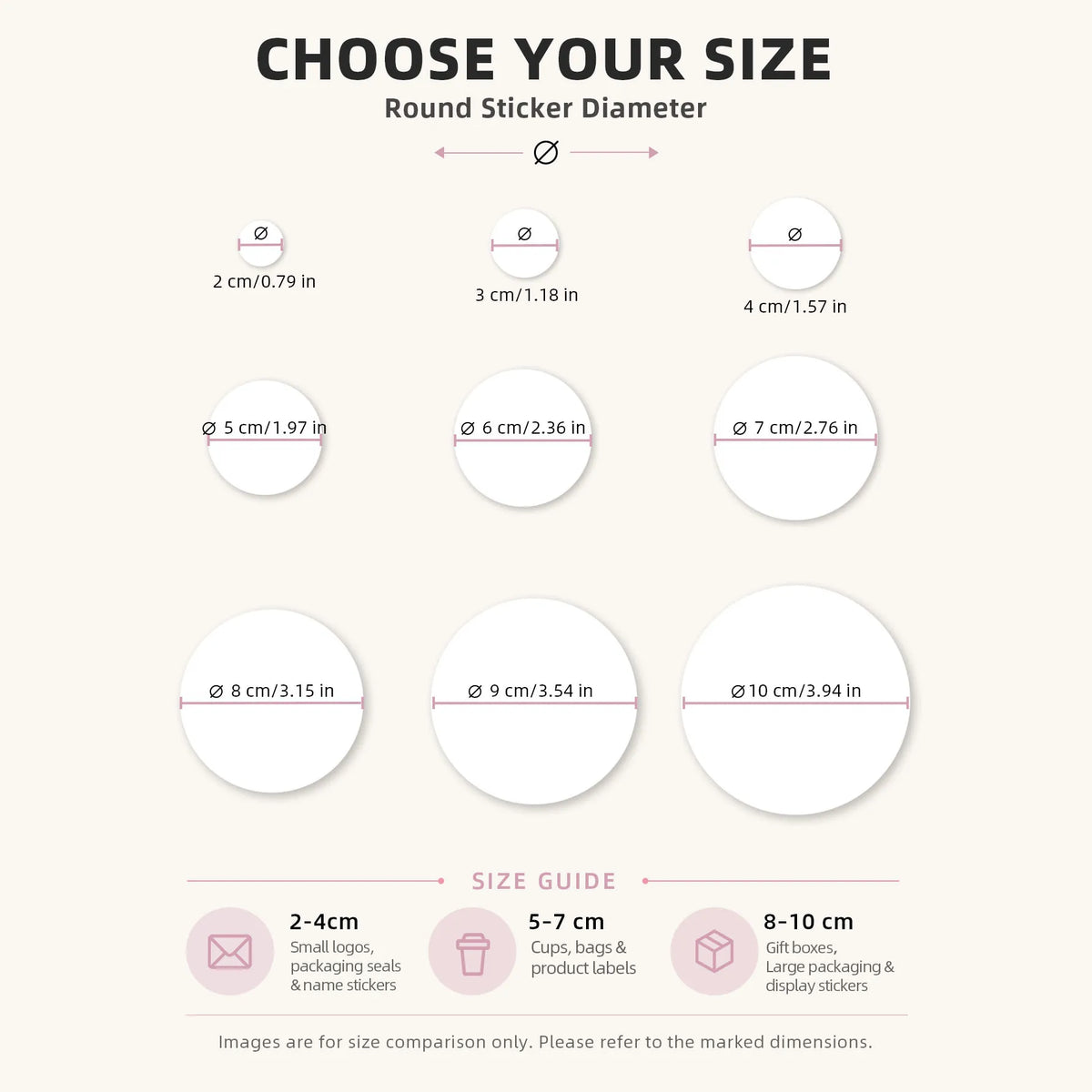 1-120Pcs Round Custom Stickers, Personalized Text Image Labels for Favor Pouches, Cookie Packaging & Party Invite Seals