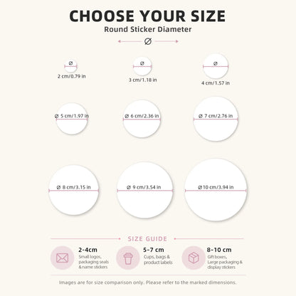 1-120Pcs Round Custom Stickers, Personalized Text Image Labels for Favor Pouches, Cookie Packaging & Party Invite Seals
