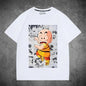 2026 Summer Dragon Ball Oversized T-shirt High Quality  Cotton Goku Manga Panel Print Unisex Retro Casual Tee for Adults Kids