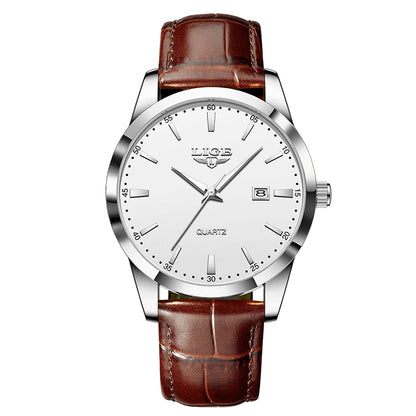 LIGE Military Watch For Men Fashion Business Watch Men Casual Leather Sport Waterproof Men's Quartz Wristwatches Reloj Hombre